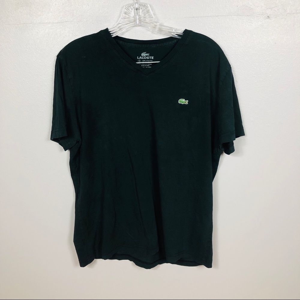 Lacoste V Neck Logo Tee